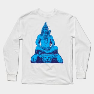 Shiva Meditate Adiyogi Mahadev Aum namah shivaya Long Sleeve T-Shirt